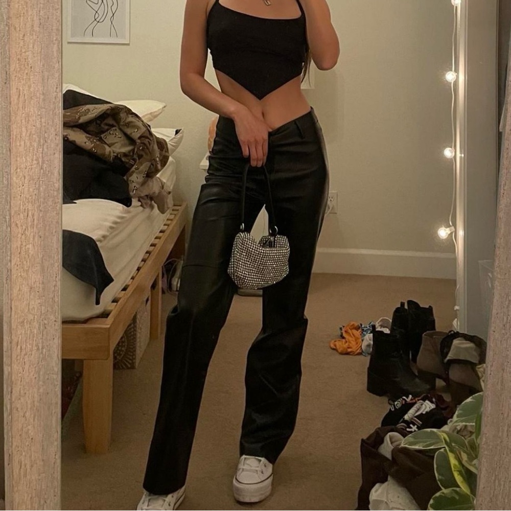 Princess Polly Wide Leg Pleather Pants